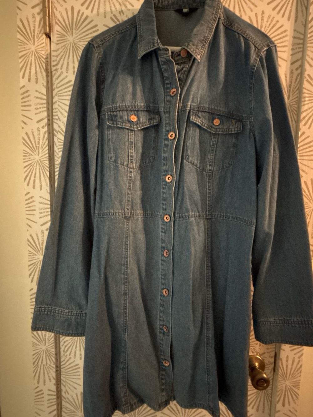 Frye Denim Button-Up in Light Blue - Picture 2 of 3